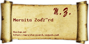 Mersits Zoárd névjegykártya